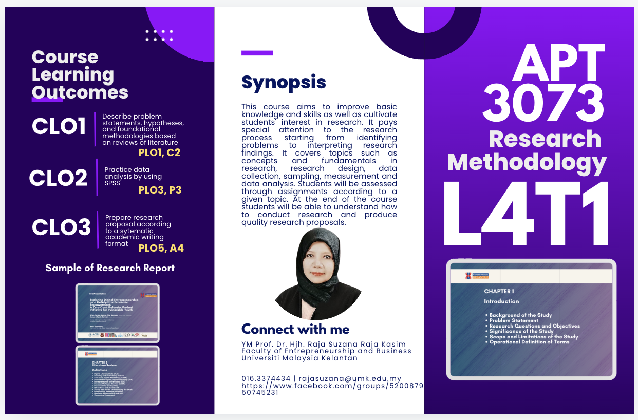 APT3073 KAEDAH PENYELIDIKAN Tutorial - L4T1-Tut